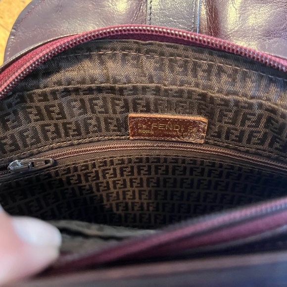 RARE Vintage FENDI ITALY intrecciato brown Leather Crossbody 60's shoulder bag - Picture 6 of 16